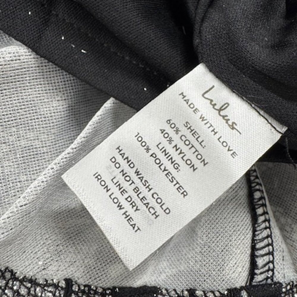 NWT Lulus Sparkle Sensation Silver and Black Lace Skater Mini Dress - Picture 8 of 8